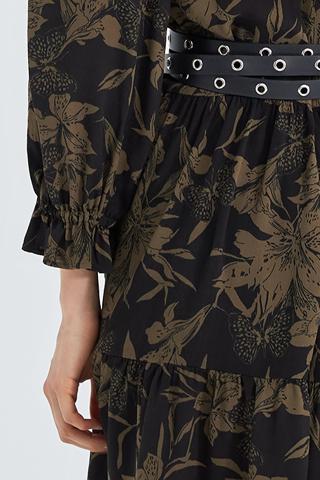 BLACK LILY PRINT DRESS BLACK 5