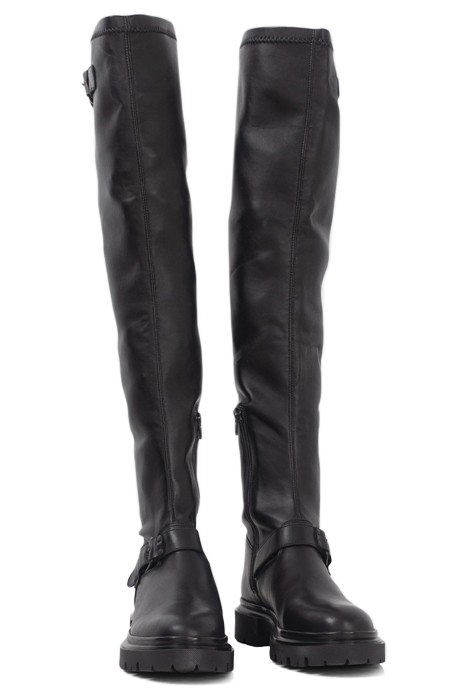 BLACK THIGH-HIGH BOOTS WITH LUGGED SOLES BLACK 2