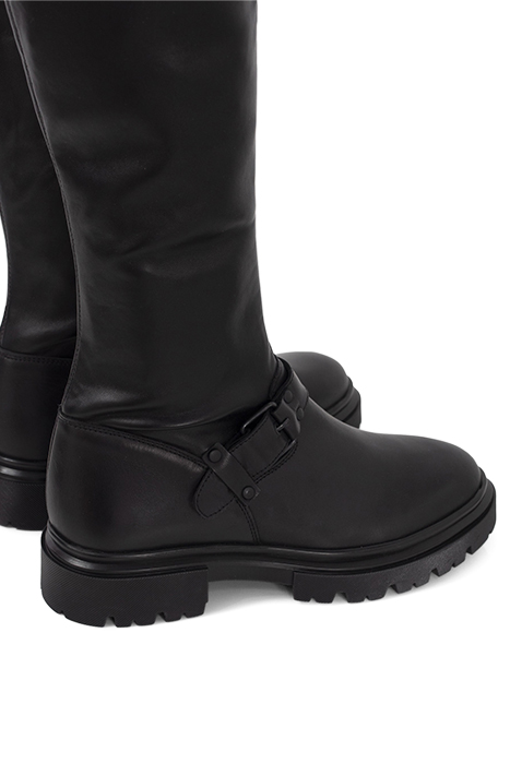 BLACK THIGH-HIGH BOOTS WITH LUGGED SOLES BLACK 5