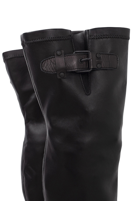 BLACK THIGH-HIGH BOOTS WITH LUGGED SOLES BLACK 6