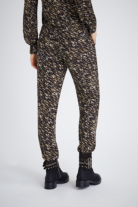 BLACK FUSAIN PRINT FLOWING TROUSERS BLACK 2