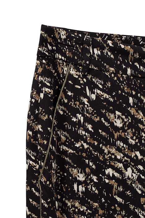 BLACK FUSAIN PRINT FLOWING TROUSERS BLACK 6