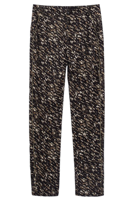 BLACK FUSAIN PRINT FLOWING TROUSERS BLACK 4