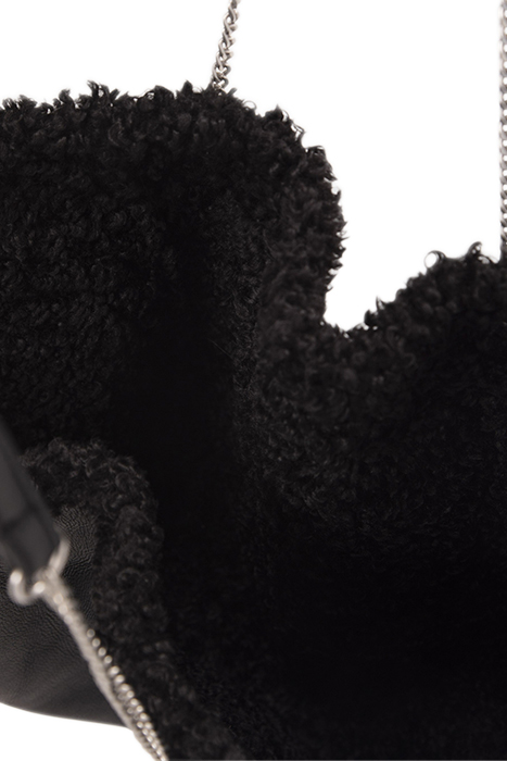 BLACK REVERSIBLE OVERSIZED FURRY TOTE BAG BLACK 6