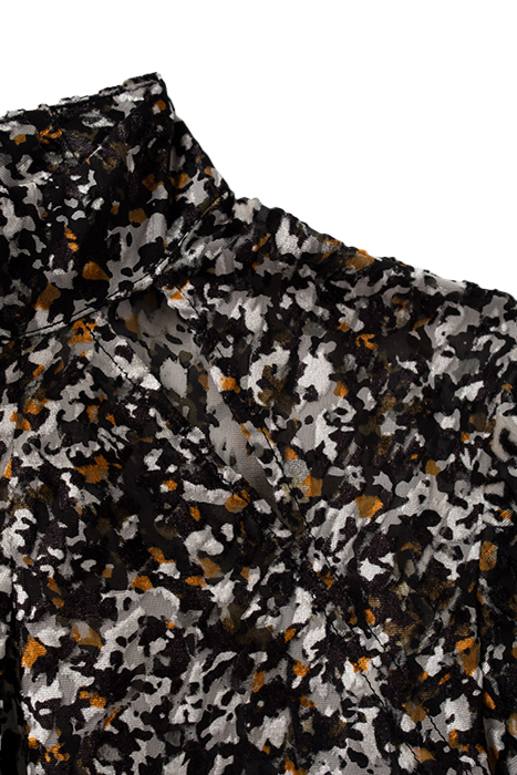 PURE EDITION- BLACK TACHIST ROCK DÉVORÉ BLOUSE BLACK 7