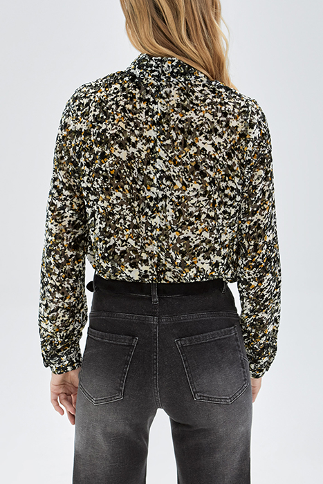 PURE EDITION- BLACK TACHIST ROCK DÉVORÉ BLOUSE BLACK 2