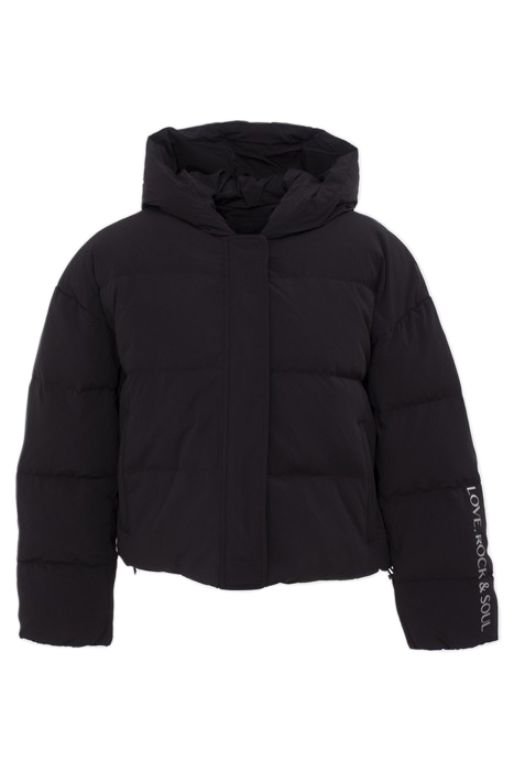 BLACK OVERSIZE SHORT PADDED JACKET BLACK 3