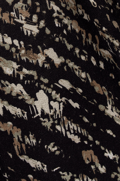 BLACK FUSAIN PRINT LONG DRESS BLACK 8