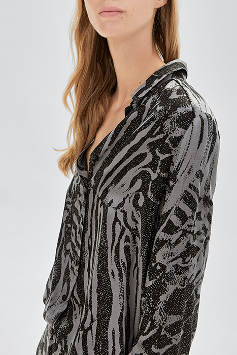 PURE EDITION- GREY ZEBRA PRINT SHIRT GREY 6