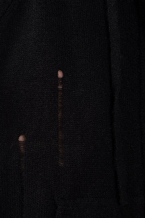 PURE EDITION- BLACK ZIPPED KNIT CARDIGAN BLACK 8