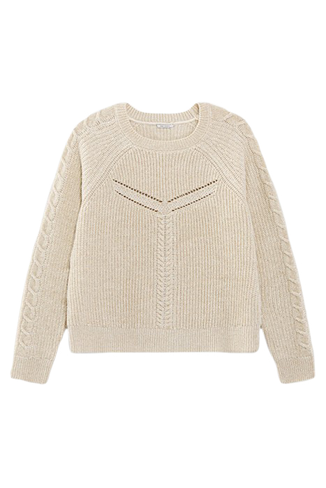ECRU DECORATIVE STITCH LUREX KNIT SWEATER OFF-WHITE 4