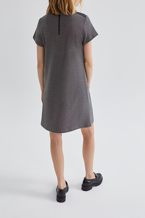 GREY SEMI-PLAIN DRESS WITH ROCK DETAILS BLACK 3