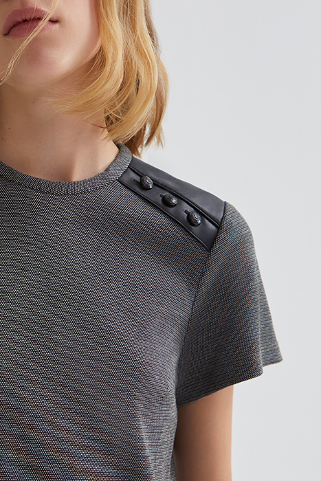 GREY SEMI-PLAIN DRESS WITH ROCK DETAILS BLACK 5