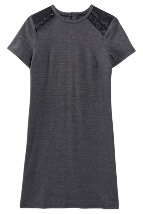 GREY SEMI-PLAIN DRESS WITH ROCK DETAILS BLACK 4