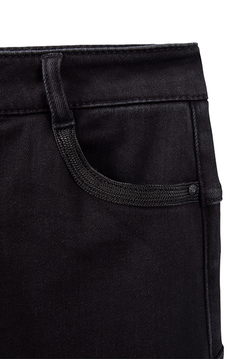 WOMEN’ BLACK COSY FLEECE SCULPT UP 7/8 SLIM JEANS BLACK 6