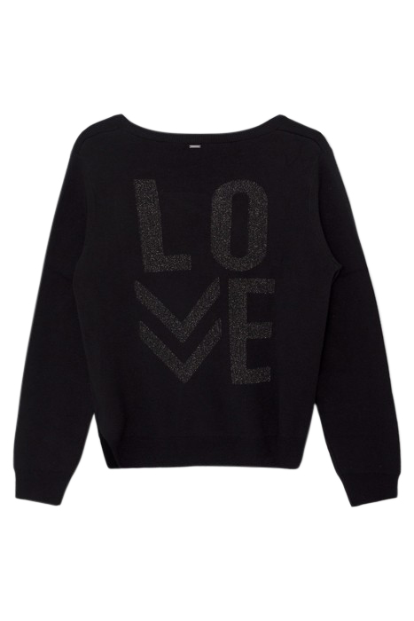 BLACK SWEATER LUREX XL LETTERING ON BACK BLACK 2