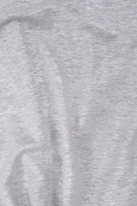 MOTTLED GREY LINEN T-SHIRT WITH BEADED COLLAR GREY 3