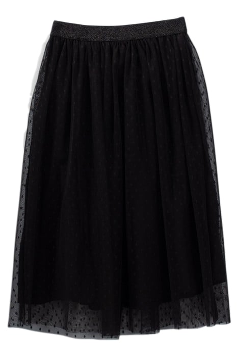 GIRLS’ BLACK DOTTED SWISS TULLE MIDI SKIRT BLACK 2