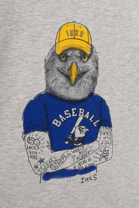 BOYS’ GREY T-SHIRT WITH AMERICAN EAGLE IMAGE GREY 4