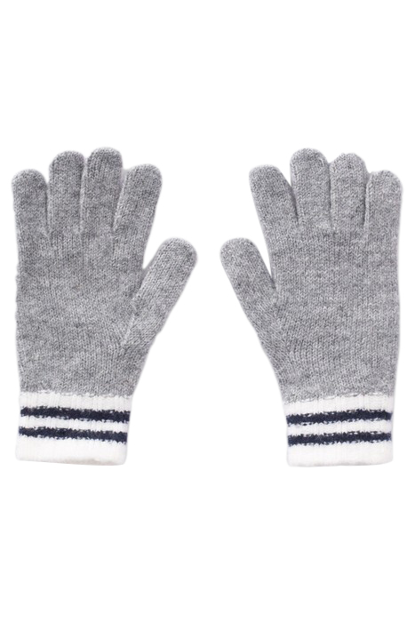 BOYS’ GREY STRIPED RIBBED KNIT GLOVES GREY 2
