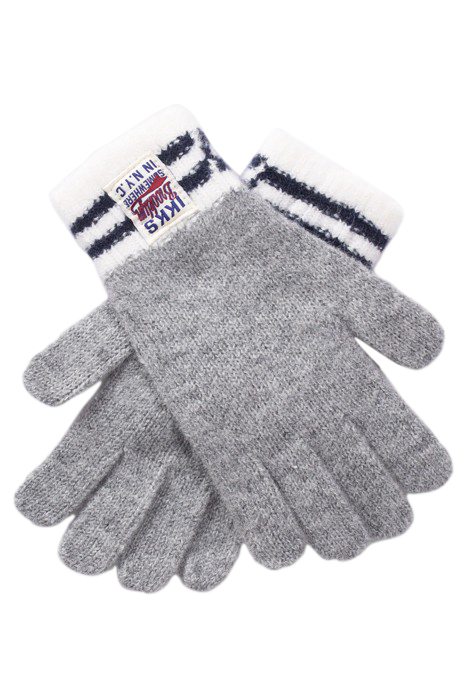 BOYS’ GREY STRIPED RIBBED KNIT GLOVES GREY 3