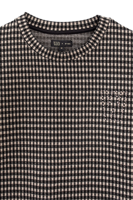GIRLS' BLACK AND BEIGE HOUNDSTOOTH MOTIF SWEATSHIRT BLACK 3