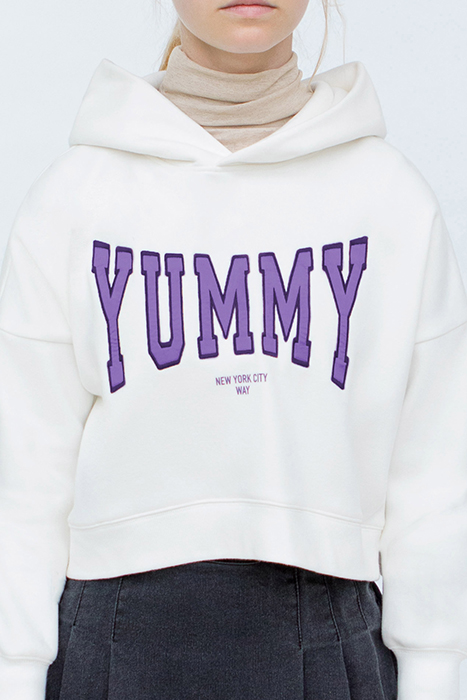 GIRLS’ OFF-WHITE HOODIE WITH EMBROIDERED XL LETTERS OFF-WHIT 3