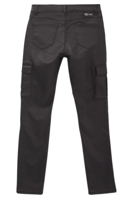 GIRLS’ BLACK COATED COMBAT-STYLE SLIM JEANS BLACK 2