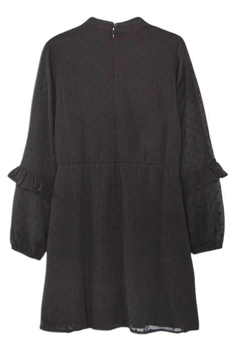 GIRLS’ BLACK DOTTED SWISS JACQUARD DRESS WITH DICKEY BLACK 2