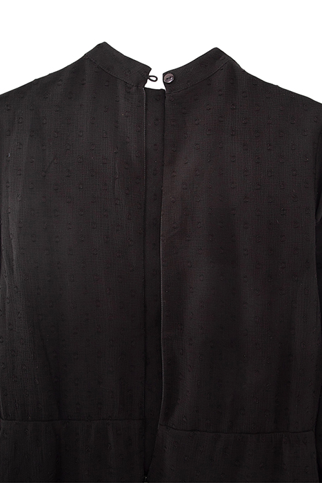 GIRLS’ BLACK DOTTED SWISS JACQUARD DRESS WITH DICKEY BLACK 4