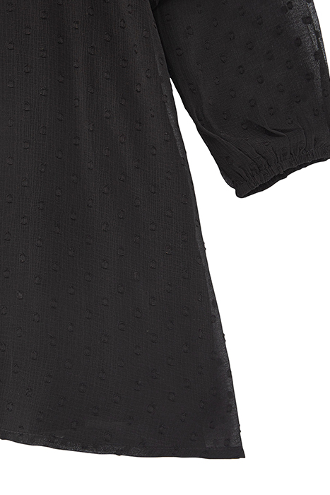 GIRLS’ BLACK DOTTED SWISS JACQUARD DRESS WITH DICKEY BLACK 6