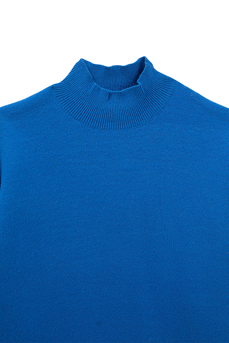 GIRLS’ BLUE KNIT SPLIT DRESS WITH HIGH COLLAR BLUE 3