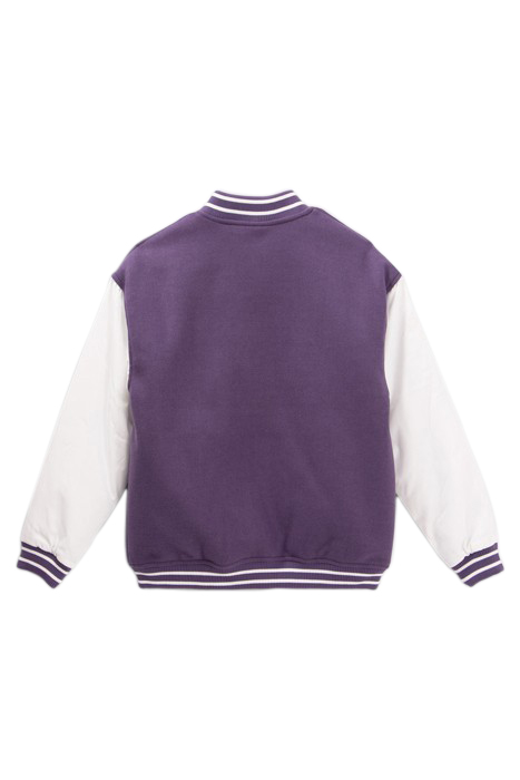 GIRLS’ PURPLE AND WHITE COLLEGE-STYLE VARSITY JACKET PURPLE 2