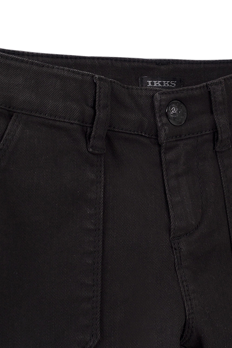 GIRLS’ BLACK CARGO TROUSERS BLACK 3