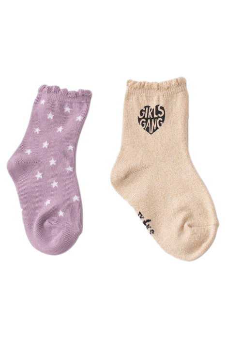 BABY GIRLS’ GOLD/VIOLET SOCKS CHAMPAGNE 6