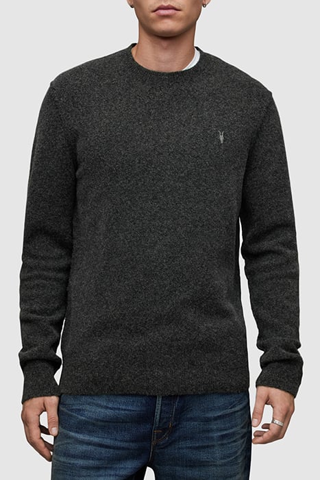 AllSaints Statten Crew Cinder Black Marl Maat: XXL | Sweaters Outlet | Heren | Grijs