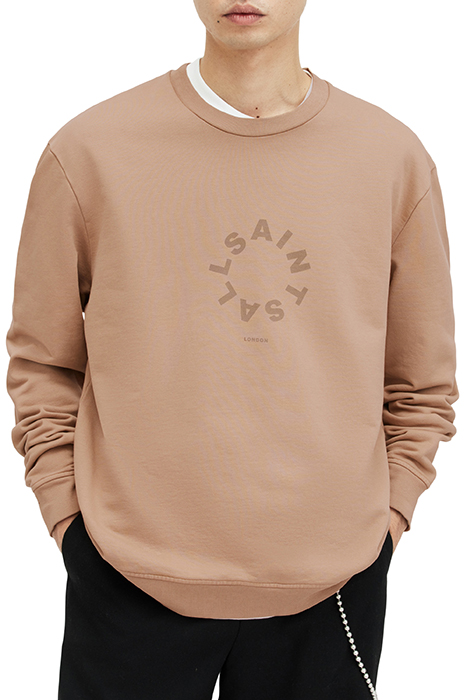 AllSaints Tierra Crew Camel Brown Maat: S | Sweaters Outlet | Heren | Beige