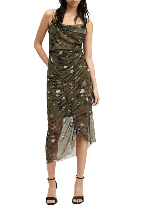 ULLA KORA DRESS KHAKI GREEN 4
