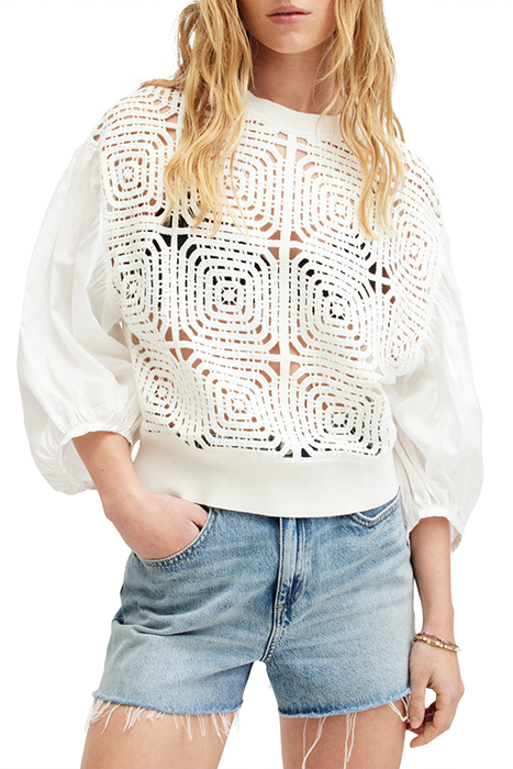 AllSaints Sol Jumper Chalk White Maat: XS | Blouses Outlet | Dames | Wit