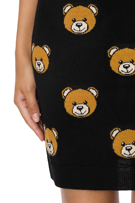 ALLOVER TEDDY BEAR WOOL SKIRT BLACK 4