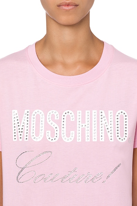 CRYSTAL LOGO JERSEY T-SHIRT PINK 4