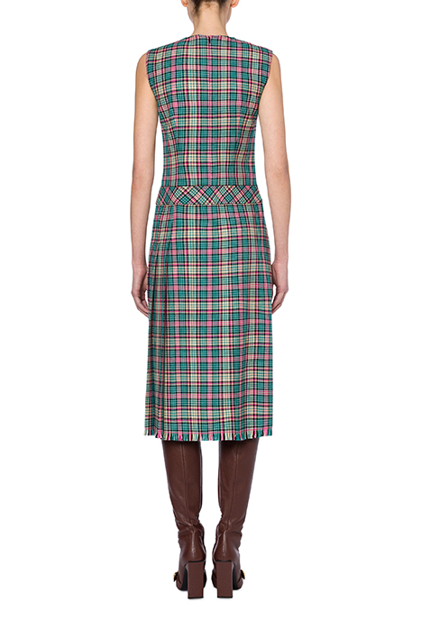 CHECK MIDI DRESS BLUE 2