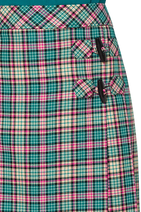 CHECK SKIRT WITH TOGGLES BLUE 4