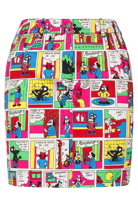 MOSCHINO COMICS STRETCH GABARDINE MINISKIRT MULTICOLOR 3