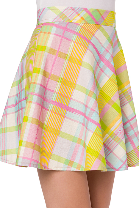 BRUSHED MADRAS MATT COTTON MINISKIRT PURPLE 4