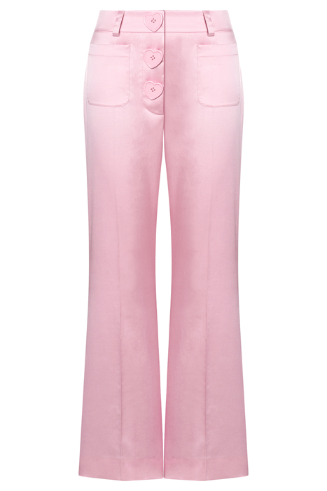 HEART BUTTONS STRETCH SATIN TROUSERS PINK 3