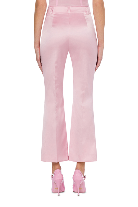 HEART BUTTONS STRETCH SATIN TROUSERS PINK 2