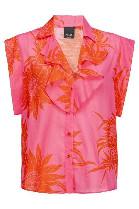 MENTUCCIA BLUSA MUSSOLA STAMPA MACROFIORE PINK/RED 1