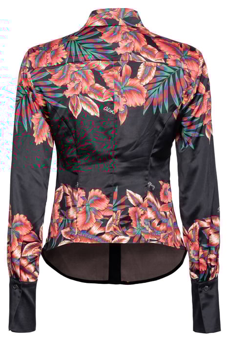 CRIMINALE CAMICIA RASO ST. RIGA TROPICALE BLACK/RED MULTI 2