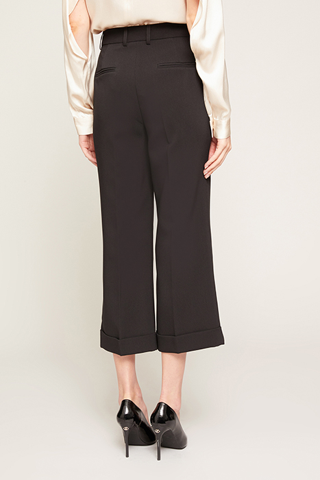 CROPPED TROUSERS WITH TURN-UP BLACK 2